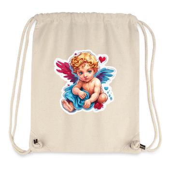 Cupidon / Amour / Flèche / Coeur / Saint Valentin - Sac à cordon recyclé Stanley/Stella - blanc naturel - Devant