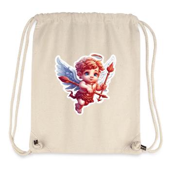 Cupidon / Amour / Flèche / Coeur / Saint Valentin - Sac à cordon recyclé Stanley/Stella - blanc naturel - Devant