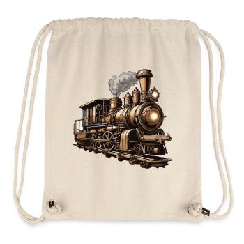 Zug / Lokomotive / Dampflok / Eisenbahn / Lock - Stanley/Stella recycelter Gym Bag - Naturweiß - Vorne
