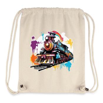 Zug / Lokomotive / Dampflok / Eisenbahn / Lock - Stanley/Stella recycelter Gym Bag - Naturweiß - Vorne