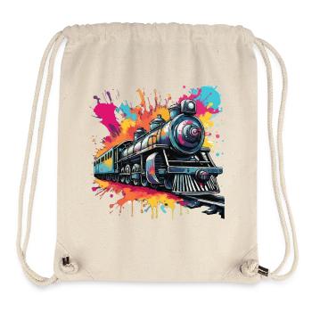 Zug / Lokomotive / Dampflok / Eisenbahn / Lock - Stanley/Stella recycelter Gym Bag - Naturweiß - Vorne