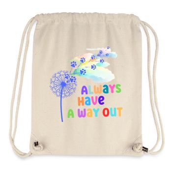 Graphiques colorés avec slogan - Sac à cordon recyclé Stanley/Stella - blanc naturel - Devant