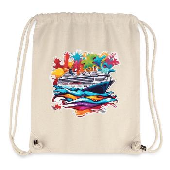 Bateau pirate / Bateau / Mer / Océan / Vagues - Sac à cordon recyclé Stanley/Stella - blanc naturel - Devant