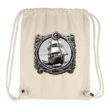 Bateau pirate / Bateau / Mer / Océan / Vagues - Sac à cordon recyclé Stanley/Stella - blanc naturel - Devant