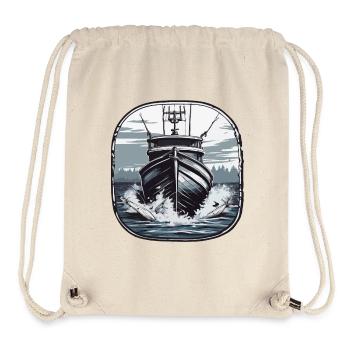 Bateau pirate / Bateau / Mer / Océan / Vagues - Sac à cordon recyclé Stanley/Stella - blanc naturel - Devant
