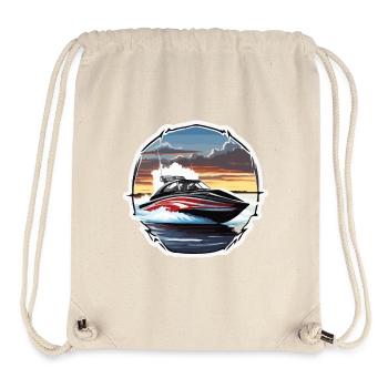 Bateau pirate / Bateau / Mer / Océan / Vagues - Sac à cordon recyclé Stanley/Stella - blanc naturel - Devant