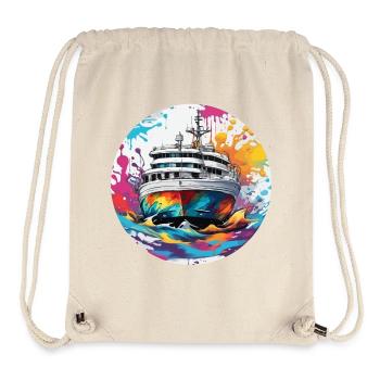Bateau pirate / Bateau / Mer / Océan / Vagues - Sac à cordon recyclé Stanley/Stella - blanc naturel - Devant