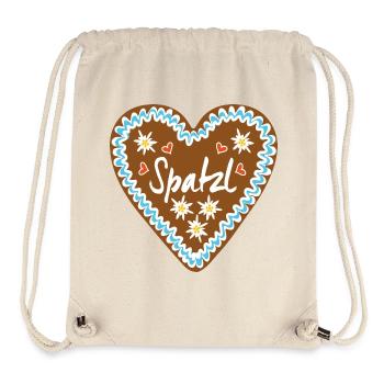 Spatzl - Lebkuchenherz - Stanley/Stella recycelter Gym Bag - Naturweiß - Vorne
