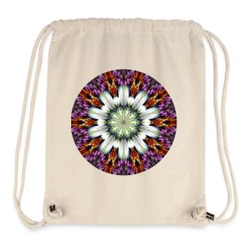 Kaleidoskopischer Blütenstern - Stanley/Stella recycelter Gym Bag - Naturweiß - Vorne