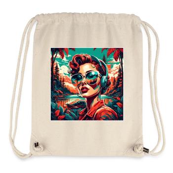 Rockabilly / Pin-up Girl / Girl Power / 50s - Stanley/Stella Recycled Gym Bag - natural - Front
