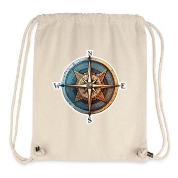 Kompass / Himmelsrichtung / Reisen / Survival - Stanley/Stella recycelter Gym Bag - Naturweiß - Vorne