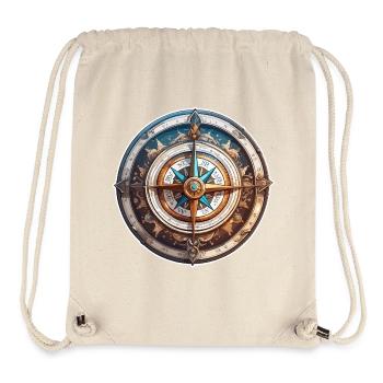 Kompass / Himmelsrichtung / Reisen / Survival - Stanley/Stella recycelter Gym Bag - Naturweiß - Vorne