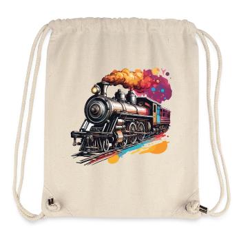 Zug / Lokomotive / Dampflok / Eisenbahn / Lock - Stanley/Stella recycelter Gym Bag - Naturweiß - Vorne
