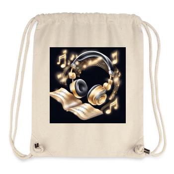 Goldene Musik-Kopfhörer - Stanley/Stella recycelter Gym Bag - Naturweiß - Vorne