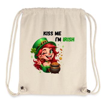 Kiss Me I'm Irish - Stanley/Stella Recycled Gym Bag - natural - Front