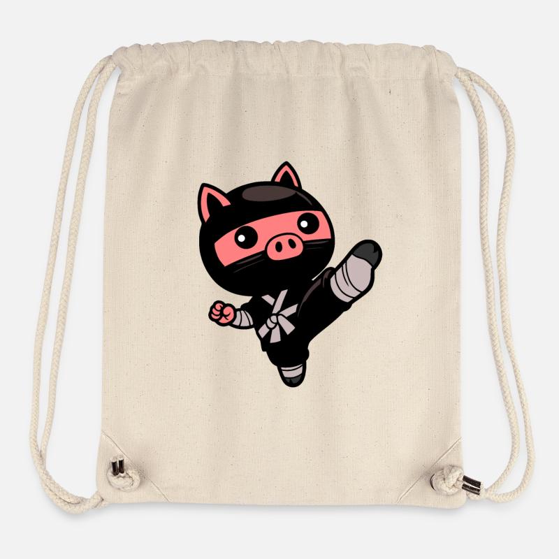 Ninja Pig - Stanley/Stella Recycled Gym Bag - natural