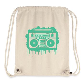 Cyan Ghettoblaster (durchsichtig) - Stanley/Stella recycelter Gym Bag - Naturweiß - Vorne