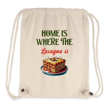 C'est à la maison que se trouvent les lasagnes - Sac à cordon recyclé Stanley/Stella - blanc naturel - Devant