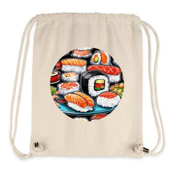 Sushi / Maki / Nigiri / Wasabi /Asiatisch - Stanley/Stella recycelter Gym Bag - Naturweiß - Vorne