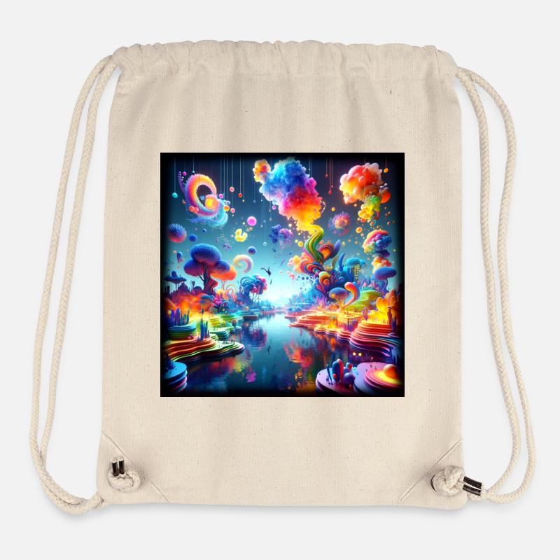 Surreale Traumlandschaft: Neon-Gewässer - Stanley/Stella recycelter Gym Bag - Naturweiß