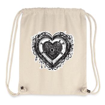 Umhängeschloss / Schlüssel / Herzschloss /Motiv - Stanley/Stella recycelter Gym Bag - Naturweiß - Vorne