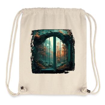 Fenster im Wald / Bäume / Ausblick / Wildnis - Stanley/Stella recycelter Gym Bag - Naturweiß - Vorne