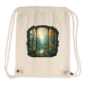 Fenster im Wald / Bäume / Ausblick / Wildnis - Stanley/Stella recycelter Gym Bag - Naturweiß - Vorne