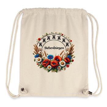 Siebenbuergen Tshirt mit floralem Design für Damen - Stanley/Stella recycelter Gym Bag - Naturweiß - Vorne