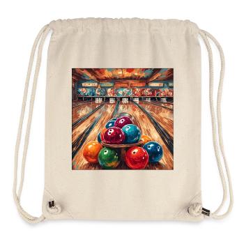 Bowling / Kegeln / Bowlingbahn / Pin / Strike - Stanley/Stella recycelter Gym Bag - Naturweiß - Vorne