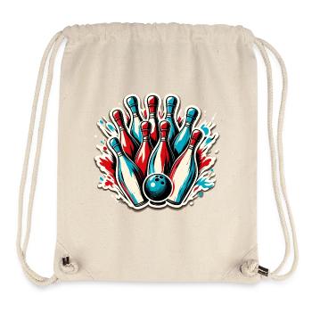Bowling / Kegeln / Bowlingbahn / Pin / Strike - Stanley/Stella recycelter Gym Bag - Naturweiß - Vorne