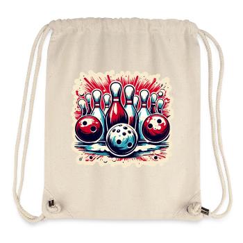 Bowling / Kegeln / Bowlingbahn / Pin / Strike - Stanley/Stella recycelter Gym Bag - Naturweiß - Vorne