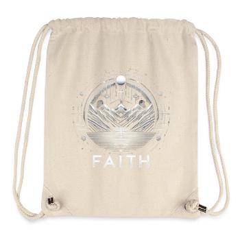Faith: Silberne Bergkreis-Metall-Design - Stanley/Stella recycelter Gym Bag - Naturweiß - Vorne