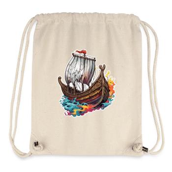 Bateau pirate / Bateau / Mer / Océan / Vagues - Sac à cordon recyclé Stanley/Stella - blanc naturel - Devant