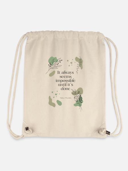 impossible until it's done - Stanley/Stella recycelter Gym Bag - Naturweiß