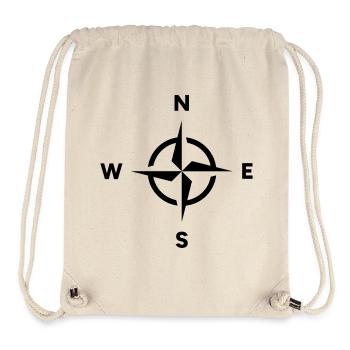 Kompass Navigation Orientierung Himmelsrichtung - Stanley/Stella recycelter Gym Bag - Naturweiß - Vorne