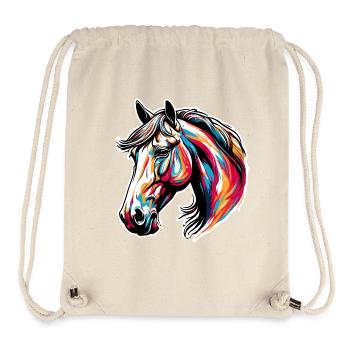 Pony / Pferd / Tier / reiten / Mähne - Stanley/Stella recycelter Gym Bag - Naturweiß - Vorne