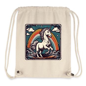 Licorne / Créatures mythiques / Conte de fées / Magie / Paillettes - Sac à cordon recyclé Stanley/Stella - blanc naturel - Devant