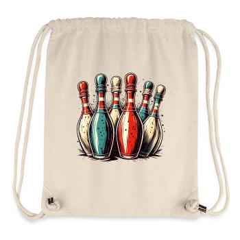 Bowling / Kegeln / Bowlingbahn / Pin / Strike - Stanley/Stella recycelter Gym Bag - Naturweiß - Vorne