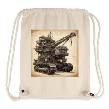 Bauplan / Sepia / Vintage / Retro / Bagger - Stanley/Stella recycelter Gym Bag - Naturweiß - Vorne
