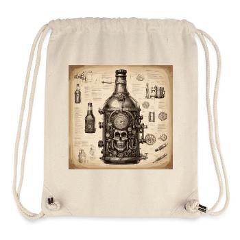 Bauplan / Sepia / Vintage / Retro / Schnaps - Stanley/Stella recycelter Gym Bag - Naturweiß - Vorne