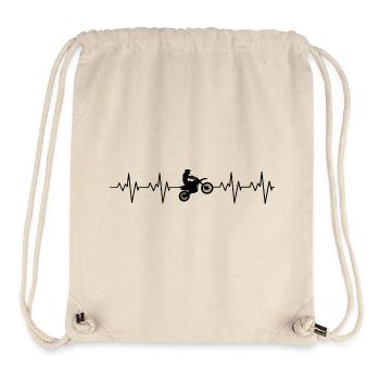 HEARTBEAT MOTOCROSS - Conception de moto de fréquence cardiaque - Sac à cordon recyclé Stanley/Stella - blanc naturel - Devant