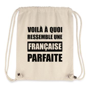 VOILÀ À QUOI RESSEMBLE UNE FRANÇAISE PARFAITE - Sac à cordon recyclé Stanley/Stella - blanc naturel - Devant