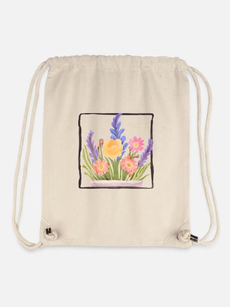 Blumenstrauß - Stanley/Stella recycelter Gym Bag - Naturweiß