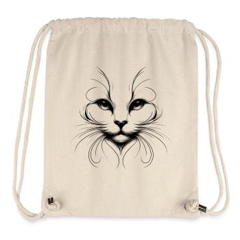 Katze Gesicht - Stanley/Stella recycelter Gym Bag - Naturweiß - Vorne