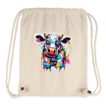Robot animal / IA / Animaux mécanisés / Bande dessinée - Sac à cordon recyclé Stanley/Stella - blanc naturel - Devant