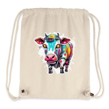 Animal robot / IA / Animaux mécanisés / Bande dessinée - Sac à cordon recyclé Stanley/Stella - blanc naturel - Devant