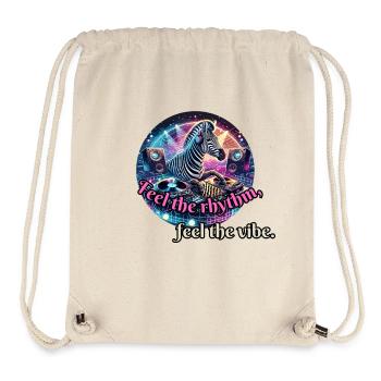 Feel the rhythm - Zebra at the DJ booth - Stanley/Stella Recycled Gym Bag - natural - Front