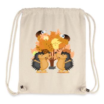 AUTUMN TREE HEDGEHOG ANIMAL ILLUSTRATIONS - Stanley/Stella Recycled Gym Bag - natural - Front