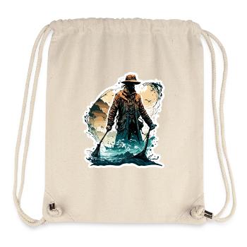 Angler Siluette / angeln / Fisch / See / Sport - Stanley/Stella recycelter Gym Bag - Naturweiß - Vorne