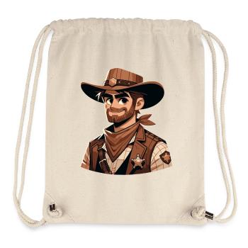 Karikatur Sheriff - Stanley/Stella recycelter Gym Bag - Naturweiß - Vorne